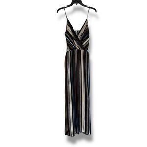 Lani California Vertical Stripe Sleeveless Lightweight Jumpsuit Small Boho